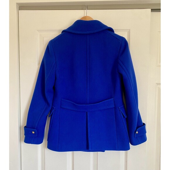 J.Crew Wool Stadium Cloth by Nello Gori Majesty Peacoat Coat Cobalt Blue sz 6 - Picture 6 of 7